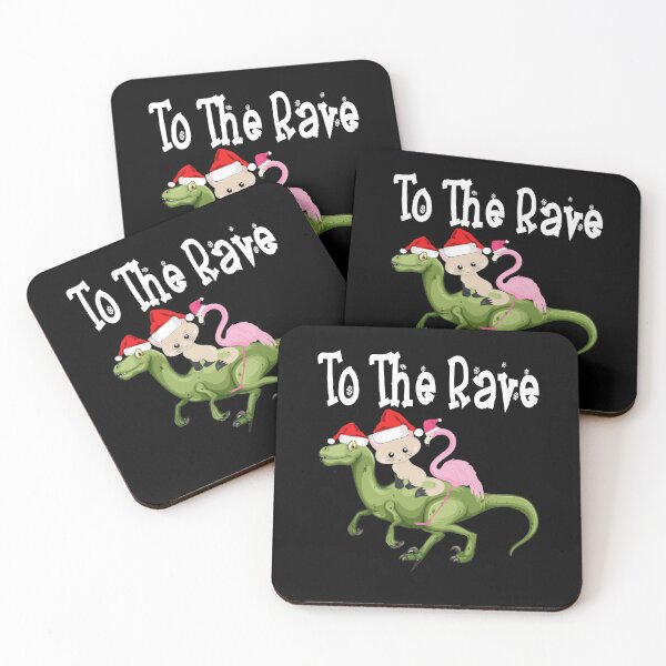 Item preview, To The Rave Flamingo cat riding Dinosaur ugly Christmas designed and sold by marcek.