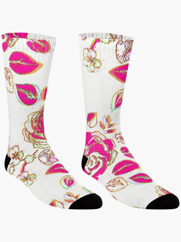 Thumbnail 3 of 5, Socks, Vintage Spring Red Roses designed and sold by PageDesigns.