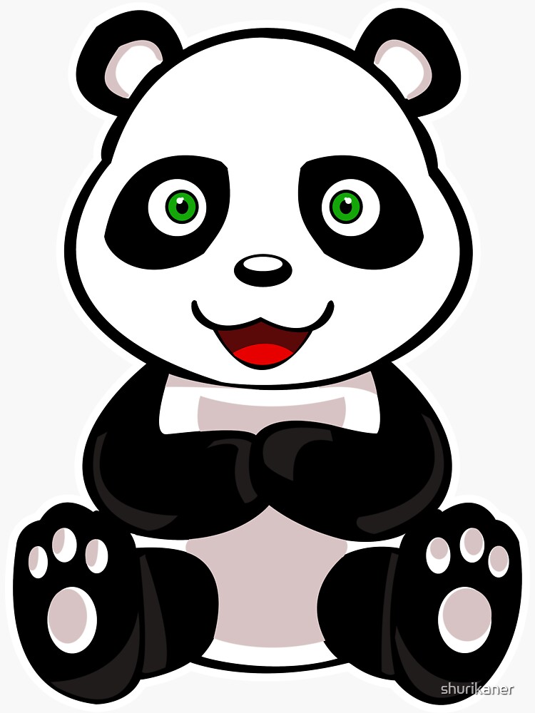 Sweet Panda Bear Cartoon Cartoon Sticker For Sale By Shurikaner Redbubble 