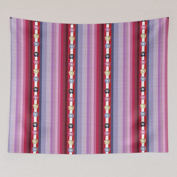 Item preview, Multiple Colored Marble Stripes with Hibiscus Flowers designed and sold by BloomCatB.