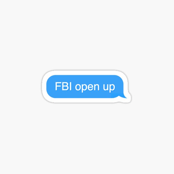 Fbi Stickers Redbubble - fbi open up meme song roblox how to get free clothes that