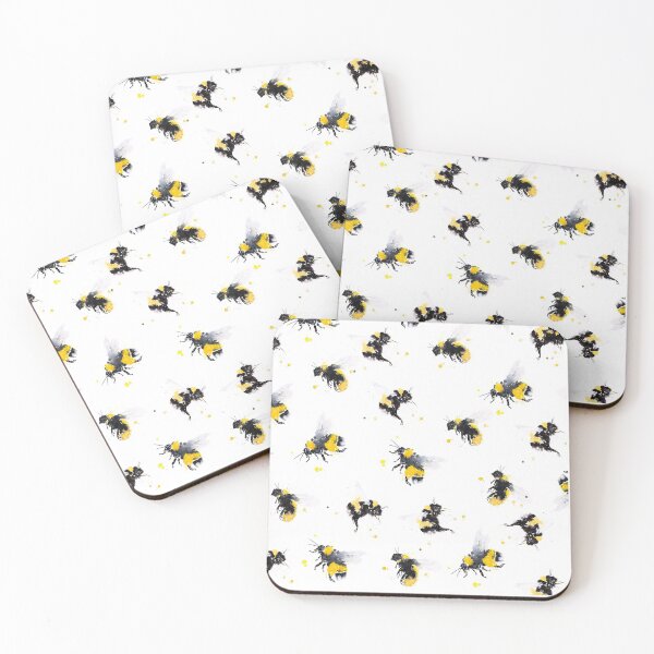 Item preview, Bee Painting Watercolour Painting by Syman Kaye - Modern Bee Art, Bee Cushion, Bumble bee designed and sold by Syman Kaye.