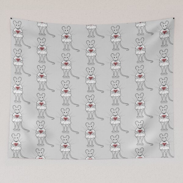 Item preview, MantraMouse® enviando dibujos animados de amor sobre fondo gris designed and sold by Donna Martini.