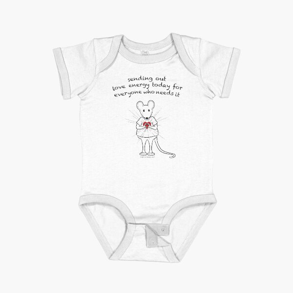 Item preview, MantraMouse® Sending Out Love Cartoon on Gray Background designed and sold by Donna Martini.