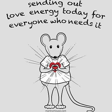 Artwork thumbnail, MantraMouse® Sending Out Love Cartoon on Gray Background by Donna Martini