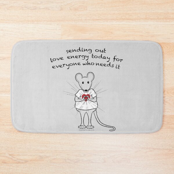 Item preview, MantraMouse® enviando dibujos animados de amor sobre fondo gris designed and sold by Donna Martini.