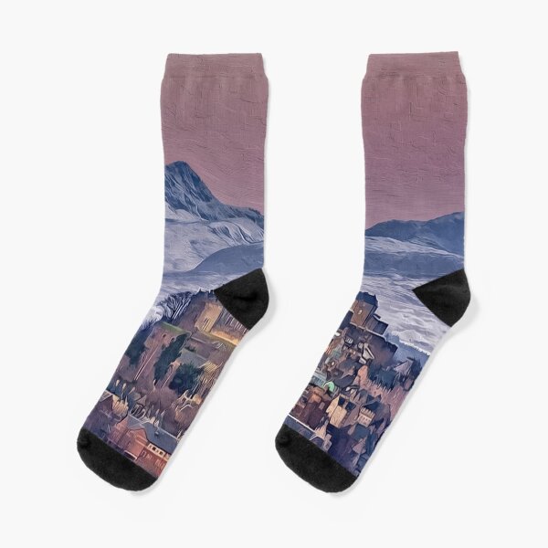 Digital Ocean Beach At Sunset Art Athletic Unisex Classics High Socks Sport Sock
