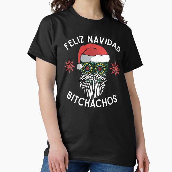 Item preview, Feliz Navidad Bitchachos Merry Spanish Christmas Mexican Sugar Skull in Santa's Hat designed and sold by alenaz.