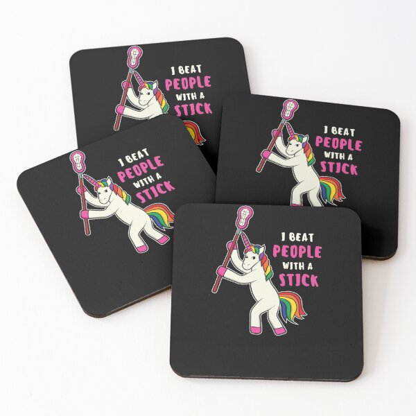 Item preview, I Beat People With Stick Lacrosse Gift Lax Unicorn Girl designed and sold by jeffded.