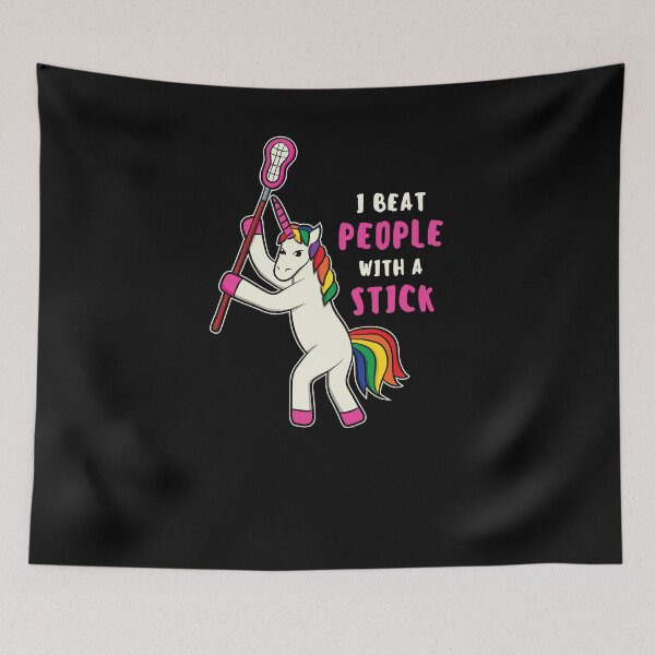 Item preview, I Beat People With Stick Lacrosse Gift Lax Unicorn Girl designed and sold by jeffded.