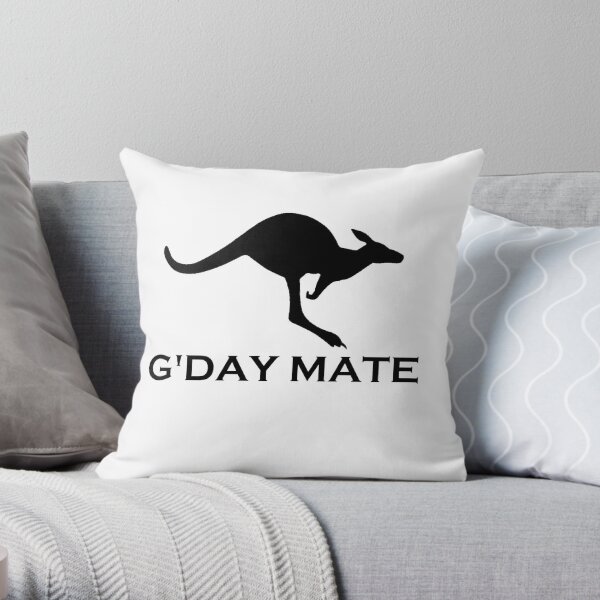G'Day Mate Australian Kangaroo Shirt Throw Pillow