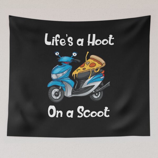 Item preview, Funny Scooter Pun Pizza Life's a Hoot On a Scoot designed and sold by KatesFunnyArt.