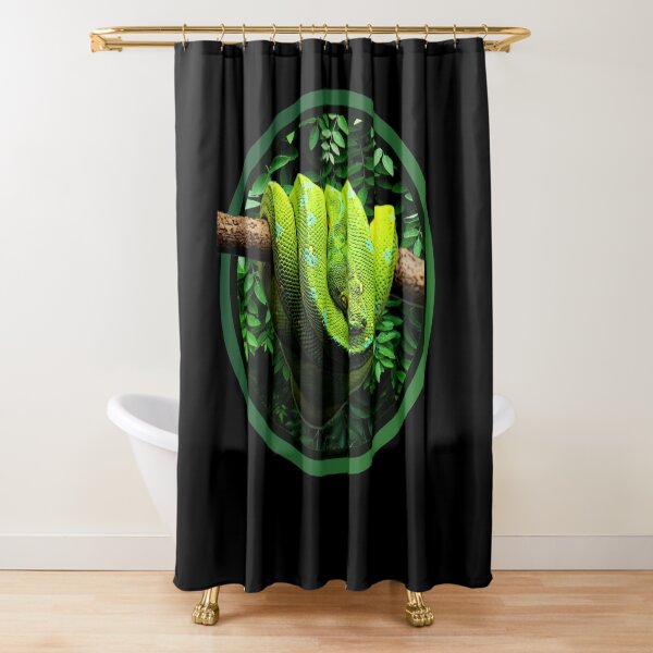 Green Tree Python Reptile Keepers Design Shower Curtain