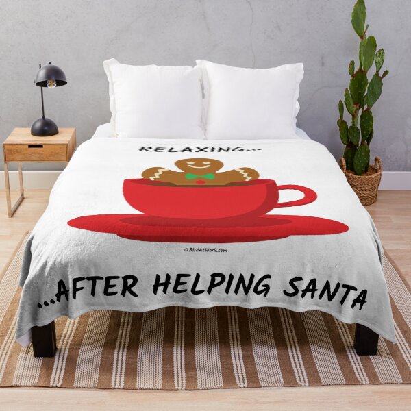 Item preview, Relaxing After Helping Santa - Gingerbread Man In A Hot Chocolate Red Cup designed and sold by BirdAtWork.