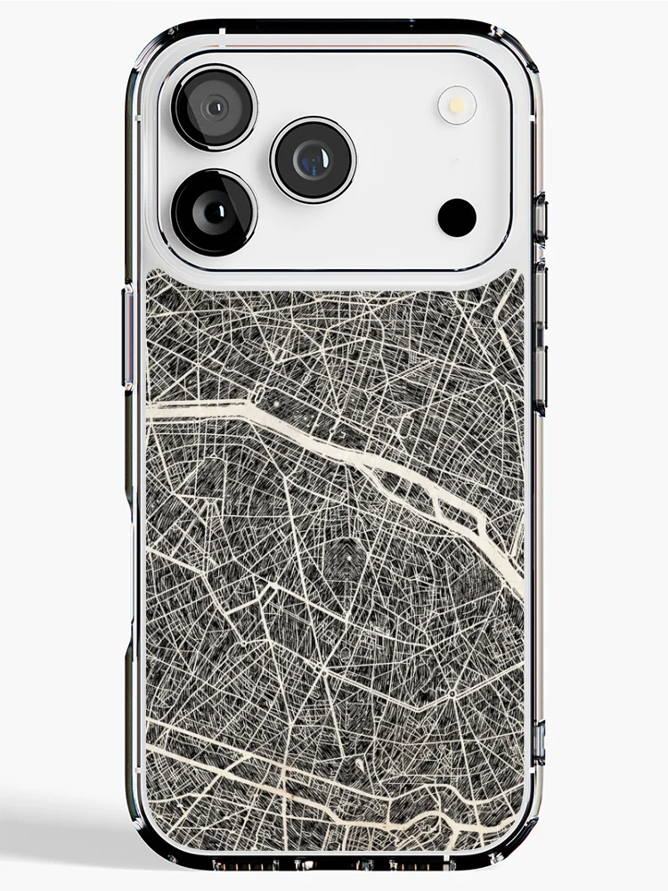 Thumbnail 1 of 5, iPhone Case, Paris map designed and sold by InkMaps.