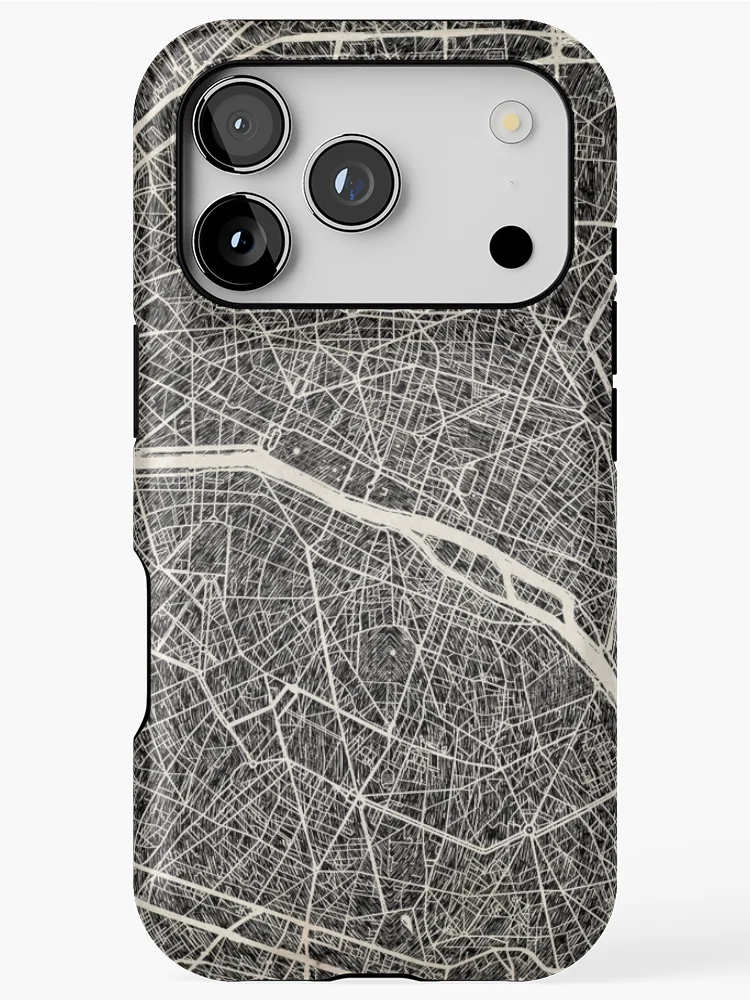 Thumbnail 1 of 4, iPhone Case, Paris map designed and sold by InkMaps.