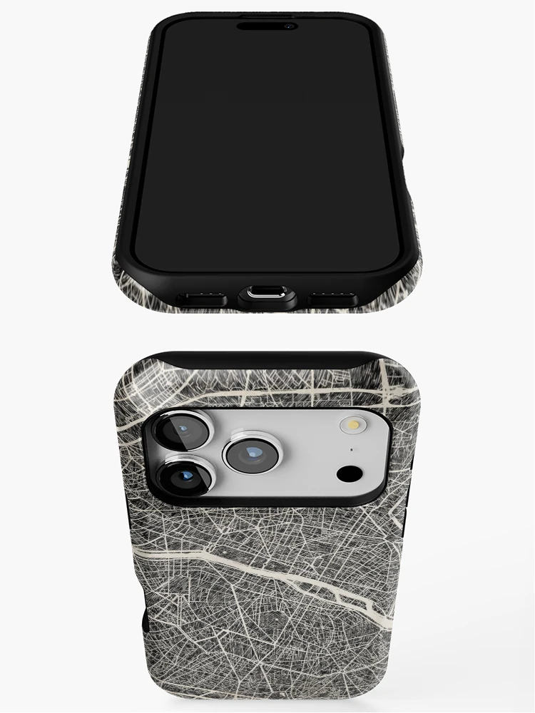 Thumbnail 3 of 4, iPhone Case, Paris map designed and sold by InkMaps.