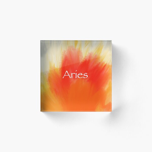Aries Burst of Fire Acrylic Block