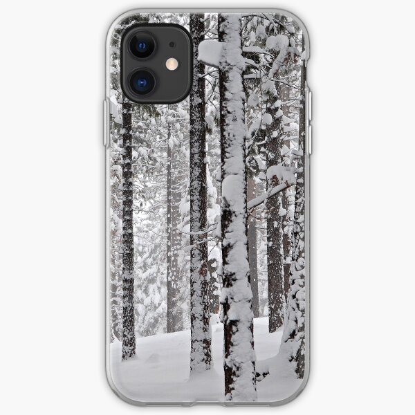 Grove of Snow-Flocked Pine Trees iPhone Soft Case