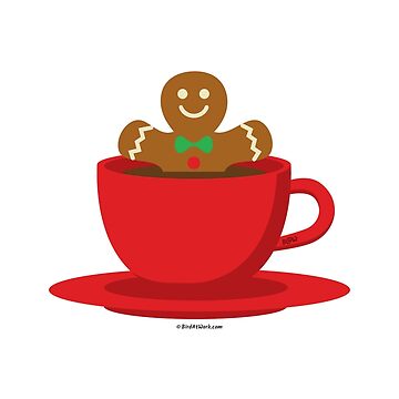 Gingerbread Man Relaxing In A Hot Chocolate Red Cup | Tote Bag