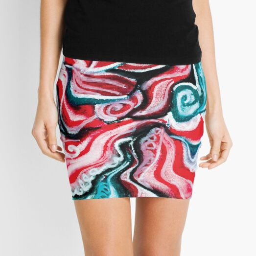 christmas colors present design Mini Skirt