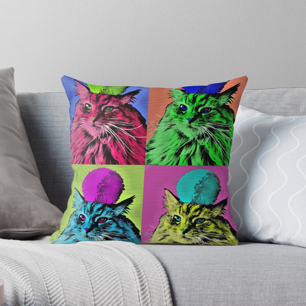 andy warhol cat pillows