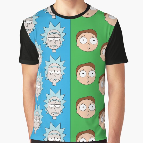 Rick And Morty Heads Pattern Graphic T-Shirt