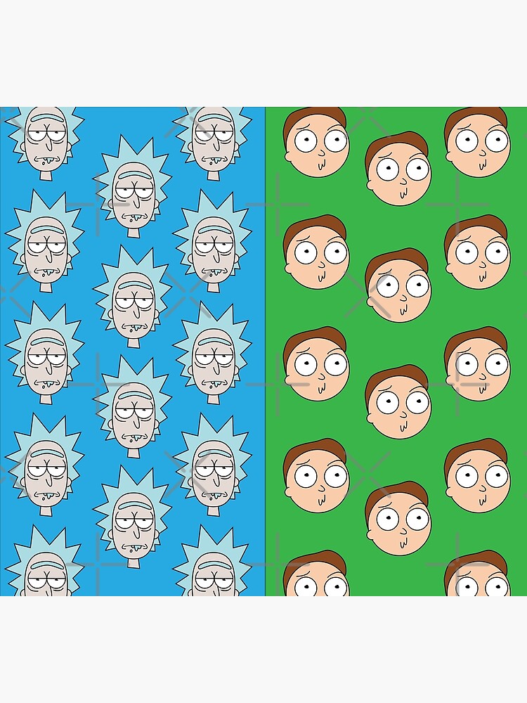 Rick And Morty Heads Pattern by CrazyGlipGloop
