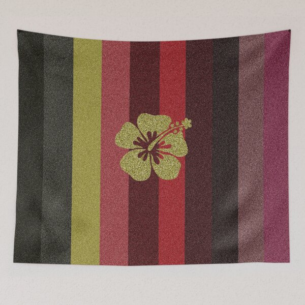 Item preview, Hibiscus Flower on Glitter Stripes  designed and sold by BloomCatB.
