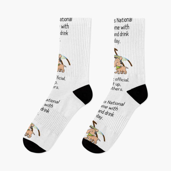 Item preview, Stay Home with the Dog and Drink Wine National Holiday Funny Witty Art A504 designed and sold by byNicol.
