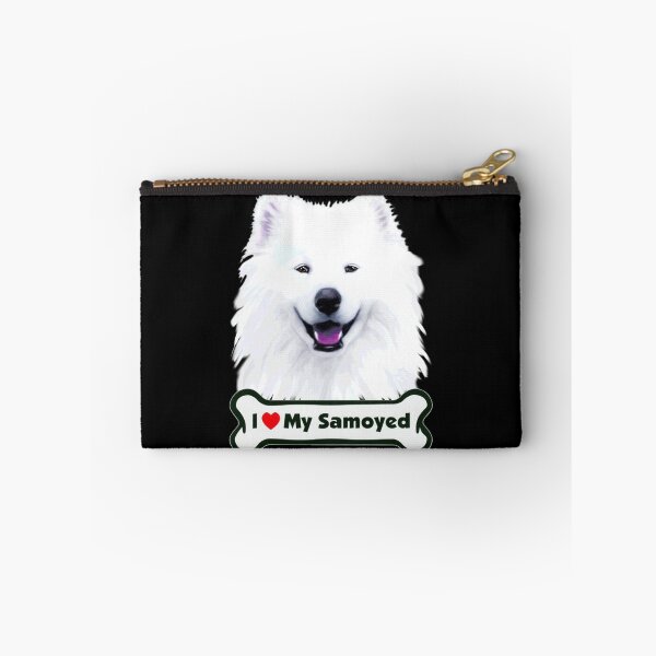 Item preview, Smiling White "I ❤️ My Samoyed" Bone Dog Face Painting designed and sold by RetroSkullArt.