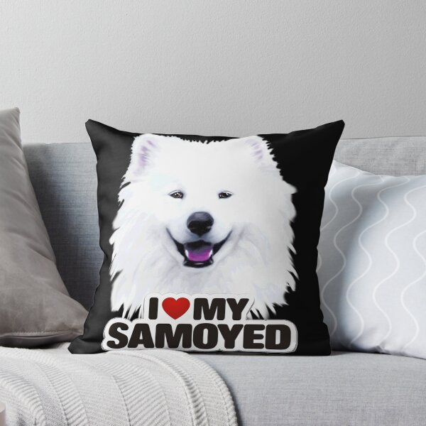 Item preview, Smiling White "I ❤️ MY SAMOYED" Dog Face Painting designed and sold by RetroSkullArt.