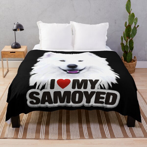 Item preview, Smiling White "I ❤️ MY SAMOYED" Dog Face Painting designed and sold by RetroSkullArt.