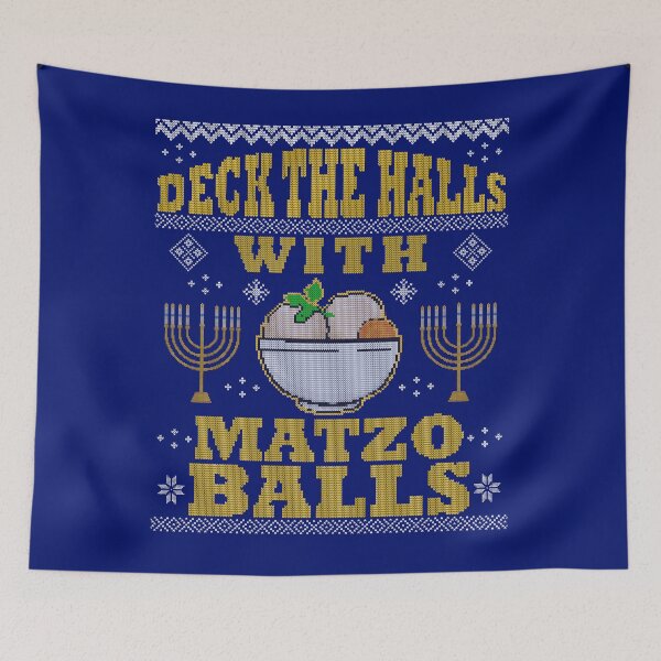Item preview, Jewish Hanukkah Gift Deck Halls With Matzo Balls Ugly Christmas Sweater designed and sold by maindeals.