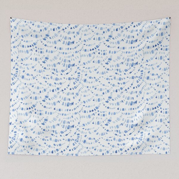 Item preview, Half Circle Blue Watercolor Pattern designed and sold by LZ Cathcart.