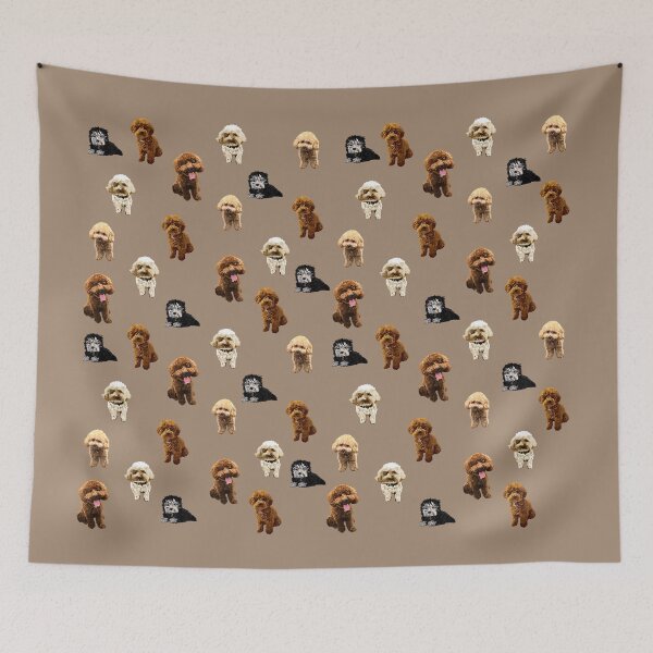 Item preview, We are Family pattern in beige designed and sold by Quick Brown Fox Canada.