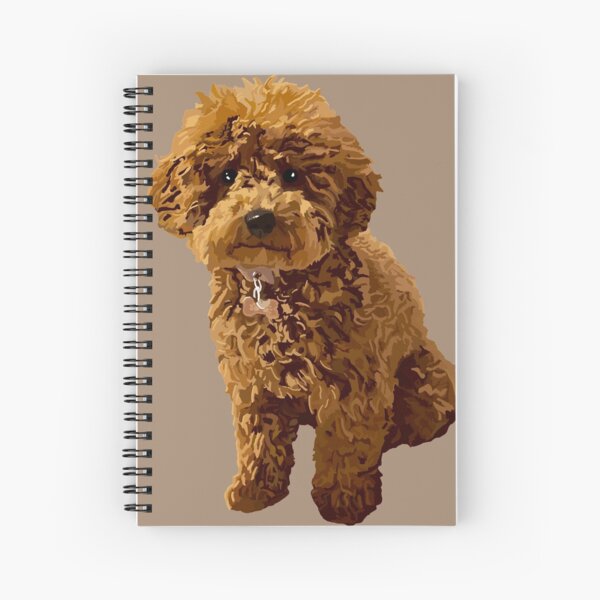 Ginger the Toy Poodle in Beige Spiral Notebook