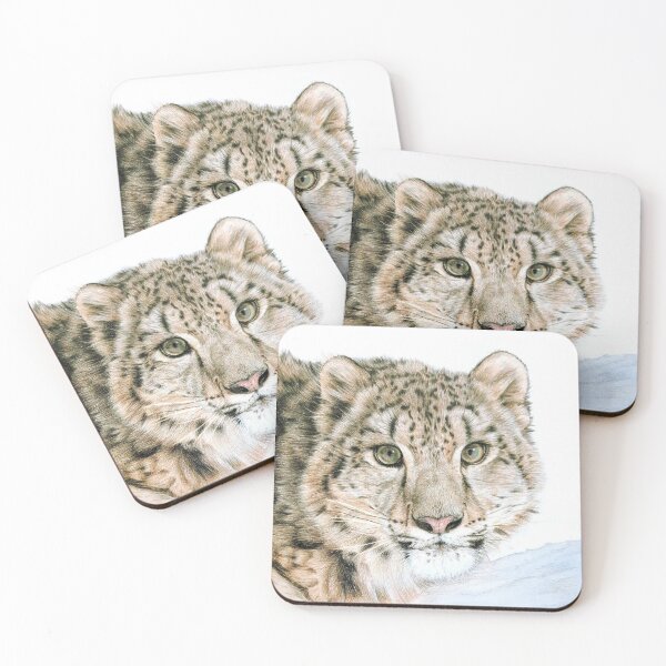 Item preview, Portrait of a juvenile snow leopard designed and sold by BeckyKidus.