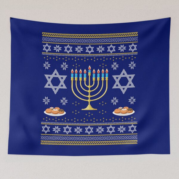 Item preview, Jewish Hanukkah Gift Menorah Candle Stand Holder Ugly Christmas Sweater designed and sold by maindeals.