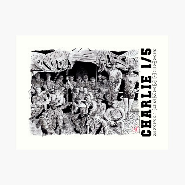 Vintage Military Platoon Illustration Art Print