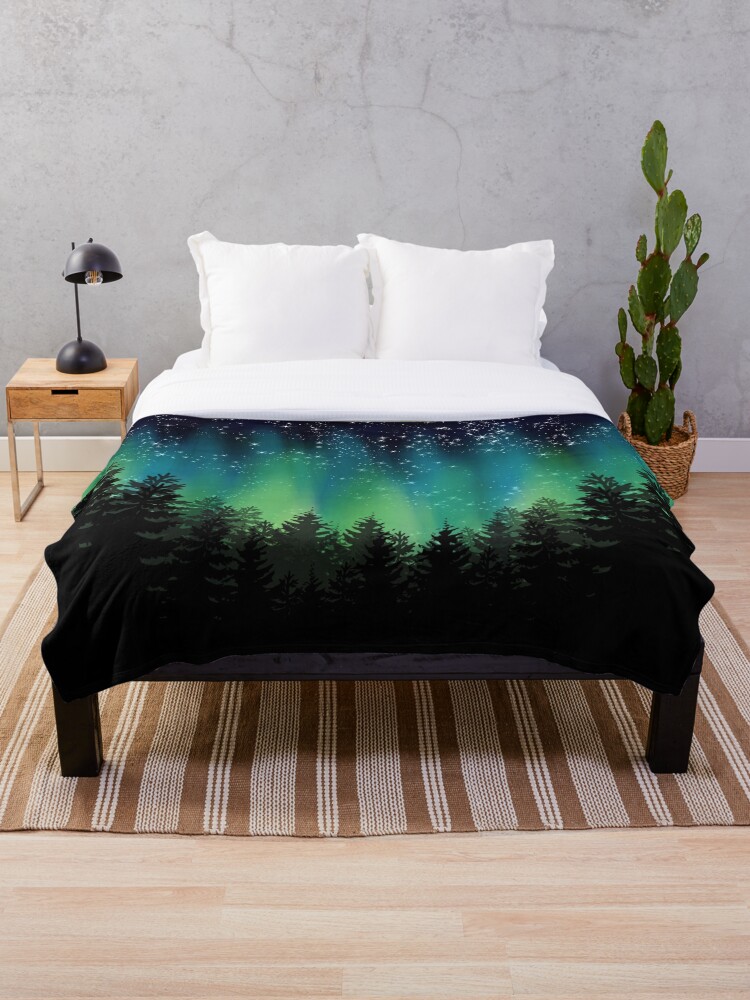 Northern Lights Throw Blanket By Xdesigns4all Redbubble