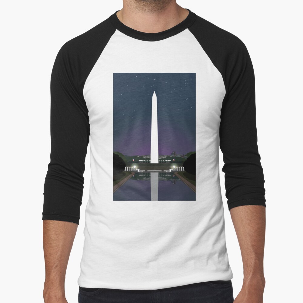 Washington Monument, Washington DC at night Baseball ¾ Sleeve T-Shirt