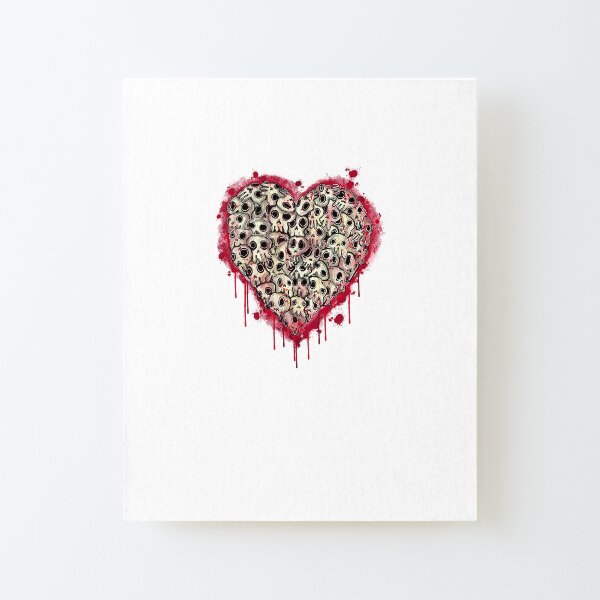 Skull Heart Canvas Mounted Print