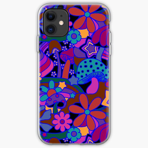 70's Psychedelic Garden in Jeweltone iPhone Soft Case