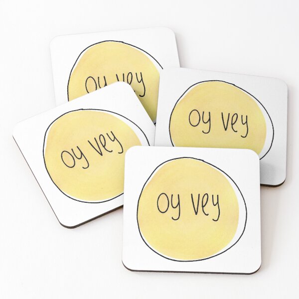 Item preview, Oy Vey Yellow Watercolor and Ink Print designed and sold by DorkRind.