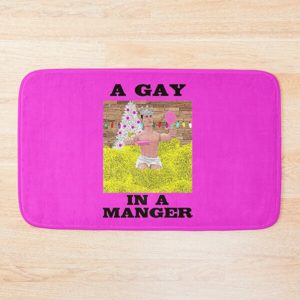 Item preview, A Gay In A Manger - Funny Gay Christmas Design! Queer Xmas! designed and sold by loveplasticpam.