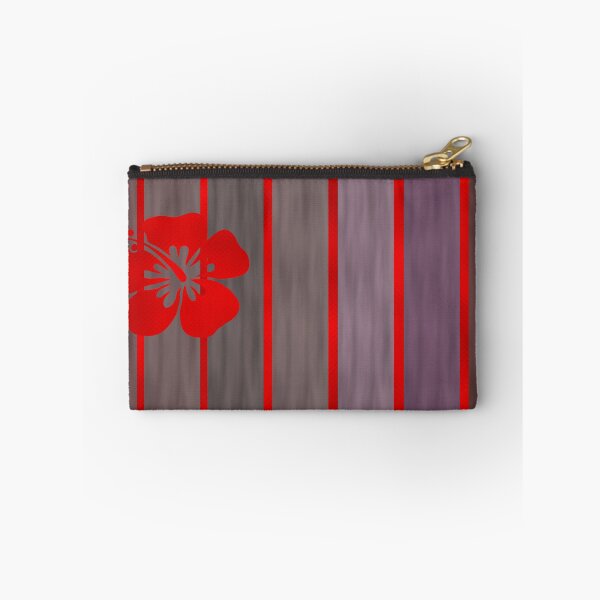 Item preview, Red Hibiscus Flower on Stripes designed and sold by BloomCatB.