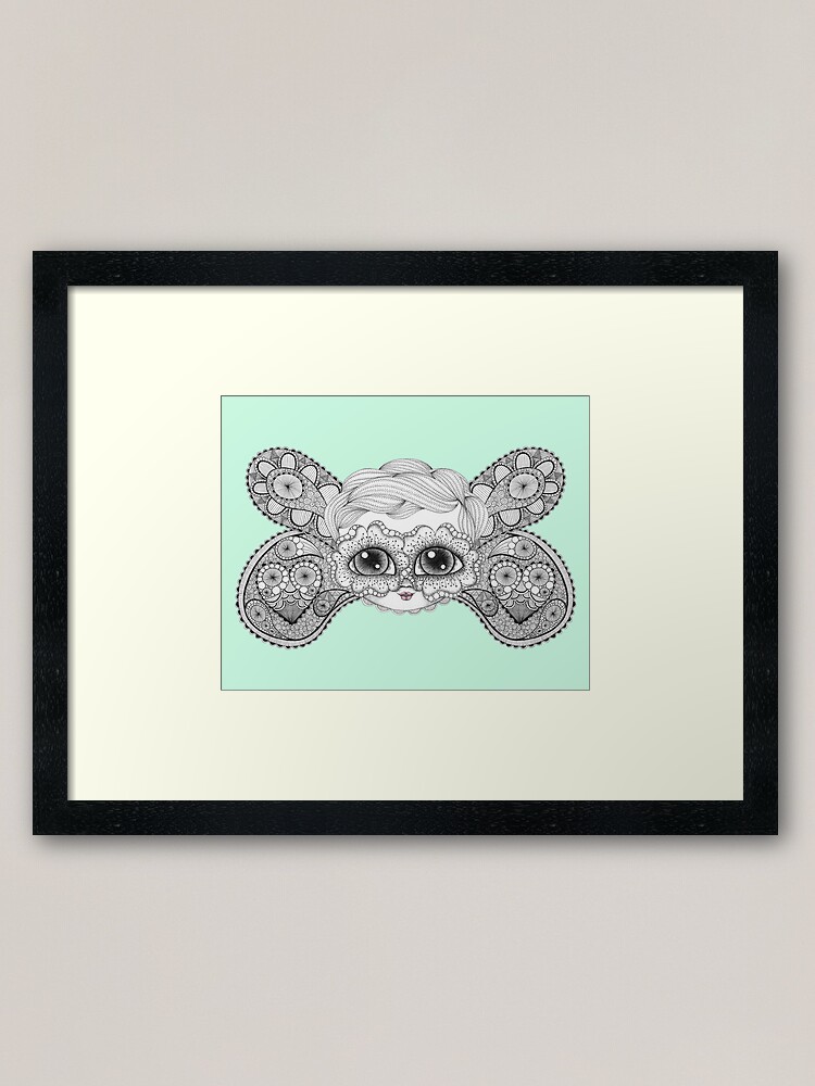 Alternate view of Butterfly Face Framed Art Print