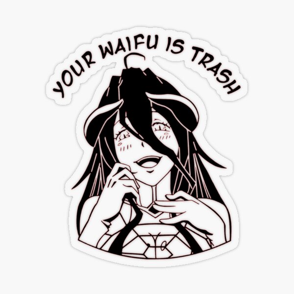 Albedo Overlord Waifu Transparent Sticker