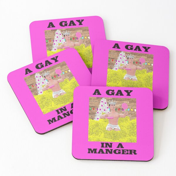 Item preview, A Gay In A Manger - Funny Gay Christmas Design! Queer Xmas! designed and sold by loveplasticpam.